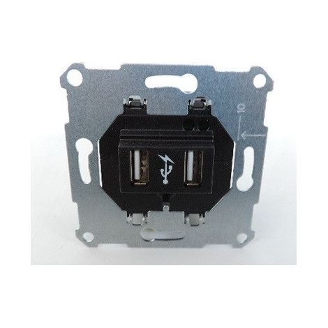 Prise USB double encastré recharge 2 sorties 5V CC 1400mA sans plaque POWER SUPPLY INSERT 1 MERTEN ARTEC SCHNEIDER MTN4366-0000
