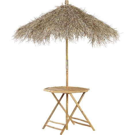 Outdoor Bistrotisch MOLISE 85 cm 85 cm Bambusholz Hellbraun (1/5)