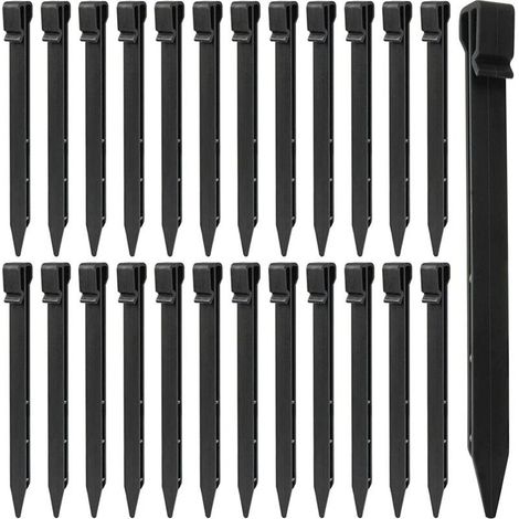 Piquets d'ancrage pour Bordure de Paysage 25 pièces , Piquets de Sol en Plastique , piquets de tente robustes , pointes d'ancrage pour tentes , planche , terrasse , bordure , jardin de pelouse , extér (1/4)