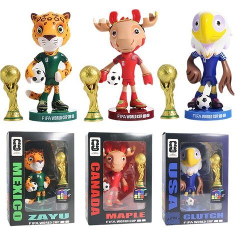 Figurine mascotte États-Unis Coupe du Monde FIFA 2026 – Jaguar, élan, pygargue à tête blanche – Ornement trophée décoratif (1/3)