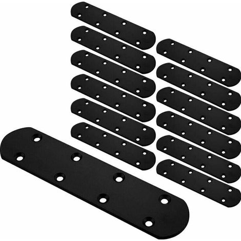 Lot de 12 Pattes D'assemblage Perforée Plates 170x38x3mm Plaque Fixation Metal en Fer Noir Équerre Plate de Fixation pour Fixation de Meubles Connecteur Plat Bois,de DEBUNS (1/5)
