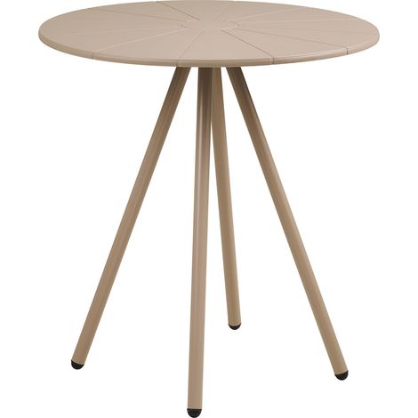 Tavolo bistro Barletta in polipropilene e acciaio taupe ø70 cm