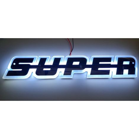LED-Leuchtschild "SUPER", 24 V, weißes Licht, 40 x 7 cm