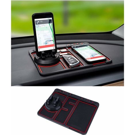 4-in-1-Anti-Rutsch-Telefonmatte fürs Auto, Telefonmatte für das Armaturenbrett mit temporärem Nummernschildhalter für die Parkkarte (1/4)