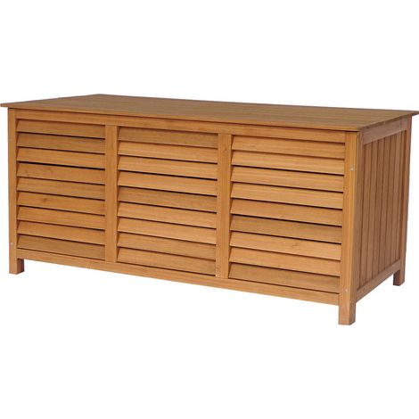 Habitat Et Jardin – Coffre de jardin en bois de sapin 500L – Dimensions 130 x 64 x 60 cm – Résistant aux intempéries – Ventilation intégrée