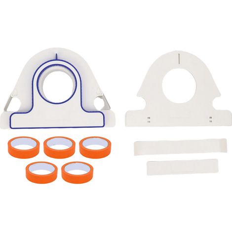 Ortviai Applicateur de Ruban de Masquage + 5 Rouleaux Orange pour Peinture Mur et Sol – Précis, 1 Main, Coupe Rétractable