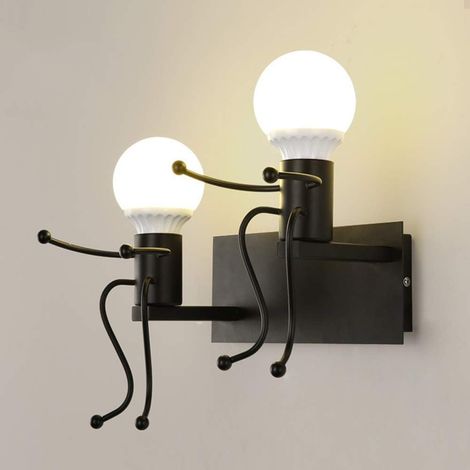 Humanoïde Applique Murale Rétro Fer Vintage Lampe Moderne Individuels E27 non lumière Métal (1/5)