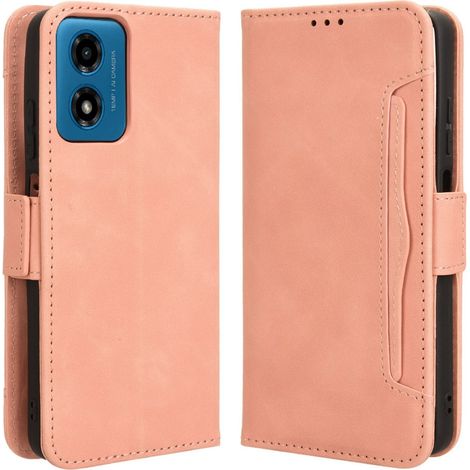 Funda tipo libro para Motorola Moto G24 / G24 Power / G04, ranura para tarjeta, rosa. (1/5)