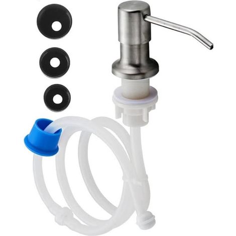 Distributeur de savon en acier inoxydable - Convient pour la Cuisine et la salle de bain - 1 pièce - Argent - Acier inoxydable (1/5)