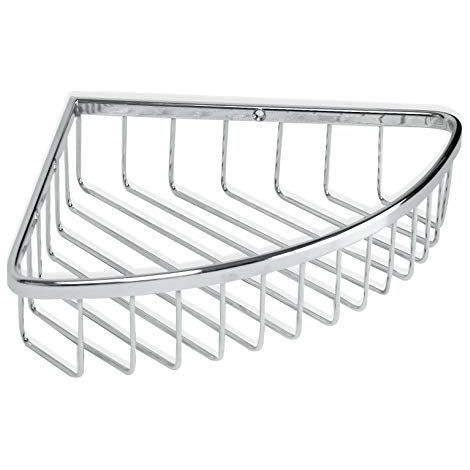 Etagere Salle de Bain d’Angle Laiton avec Vis Incluses Supporte 5 kg Compatible Système sans Perçage (Quick Fix) Anti-humidité Moderne Drainage Rapide 20 x 5 x 20 cm – Modèle Krom (1/4)