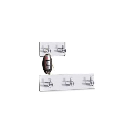 Ganchos para toallas de baño, ganchos autoadhesivos de acero inoxidable, perchero, toallero de cocina, baño, armario, puerta de oficina - Crezuo
