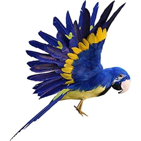 artificiel Plumes Figurine en Plastique Paysage Ornement Jardin Décor Bricolage Halloween, Perroquet bleu