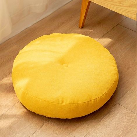 Cuscino rotondo da pavimento - Giallo - 42x12 cm (1/2)