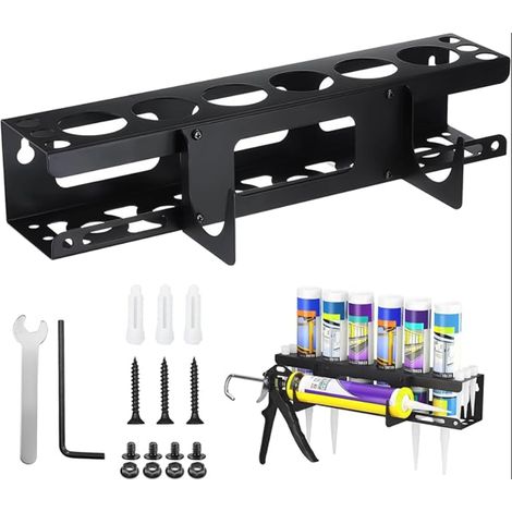 Support Cartouche Silicone Utilitaire de Bombe Aérosol 41x8.5x8.5cm Organisateur D'outils De Calfeutrage pour Garage L'atelier Tube Maison (1/5)