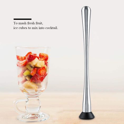 Manche Long Muddler en Acier Inoxydable pour Cocktails Mojito, Mixeur à Fruits DIY pour Bar à Vin (1/5)