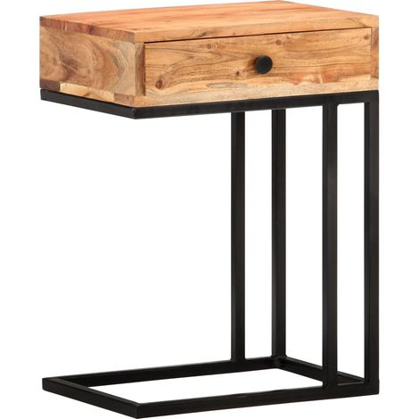 Table d'appoint-Table basse-Table Salon en forme d'U 45x30x61 cm Bois d'acacia massif 161156 (1/5)