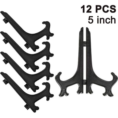 12 pièces chevalets en plastique porte-assiettes, porte-assiettes, assiettes pliantes, présentoirs pour la présentation des assiettes à collectionner, porte-bols, livres, assiettes, DVD, image (1/5)