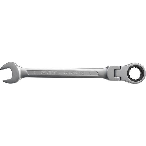 SW-Stahl 03530L-22 Gabelringratschenschlüssel 22 mm I Ringschlüssel mit Gelenk I 72 Zähne I Maulschlüssel mit Ringratsche I Ringratschenmaulschlüssel SW 22 (1/2)