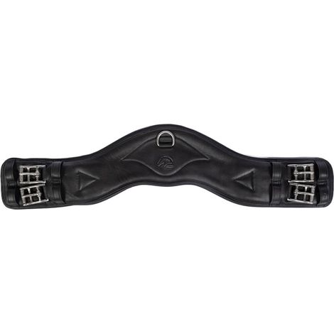 80 cm, nero: Sottopancia da dressage modello Premium in morbida pelle con fibbie inox a rullo