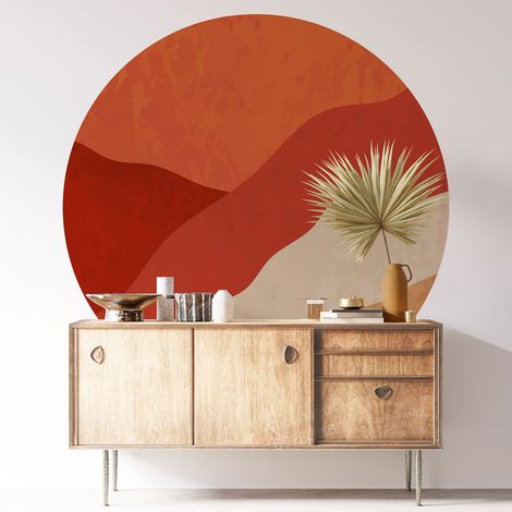 Sticker mural rond / cercle - Moderne - Diamètre 40 cm - Adhésif MAT (1/3)