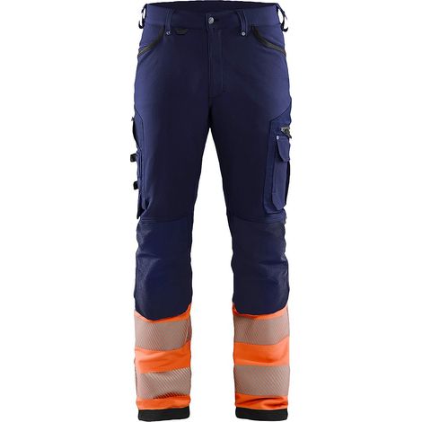 Pantalon de travail stretch haute visibilité classe 1 1193 - Marine/Orange L - FR(46) - SE(C52) - Standards
