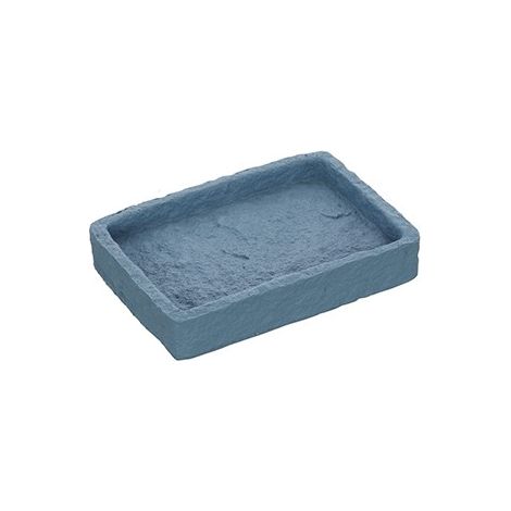 Porta sapone bagno in poliresina blu pastello effetto pietra Linea Sabbia Feridras
