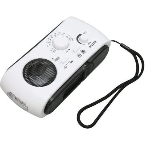 Ciel-Radio à Manivelle, Radio d'urgence Solaire AM FM Portable pour Le Camping pour la Randonnée (White) (1/5)