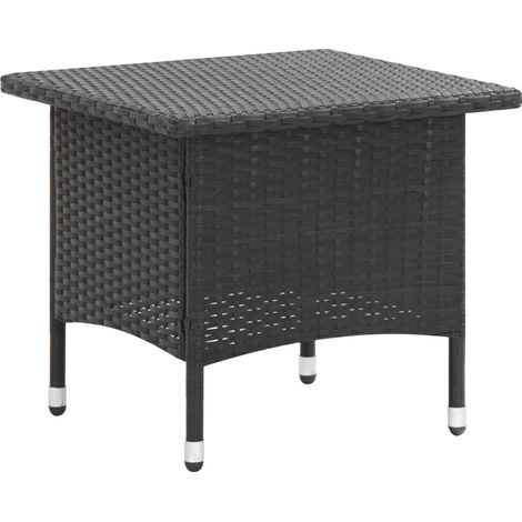 Table à thé Noir 50x50x47 Résine tressée (1/5)