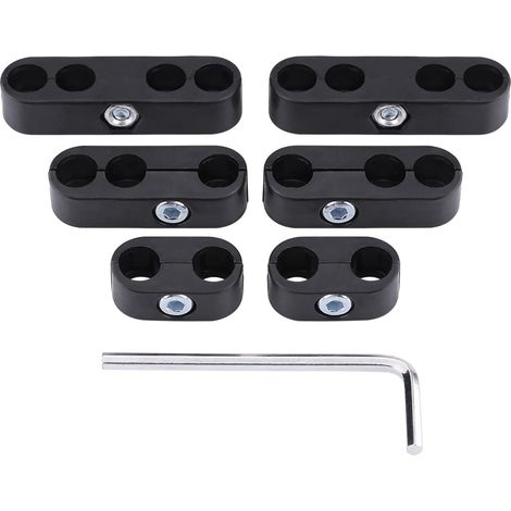 (Black)6pcs Kit Séparateurs de Fil de Bougie d'Allumage de Moteur de 7mm / 8mm Support Fil de Bougie d'Allumage de Moteur (1/5)