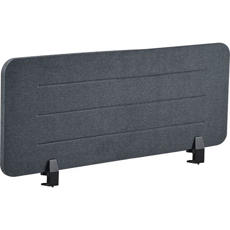 Séparateur de Bureau en PET Acoustique Recouvert de Tissu 120 x 40 cm Gris Foncé Ziggy