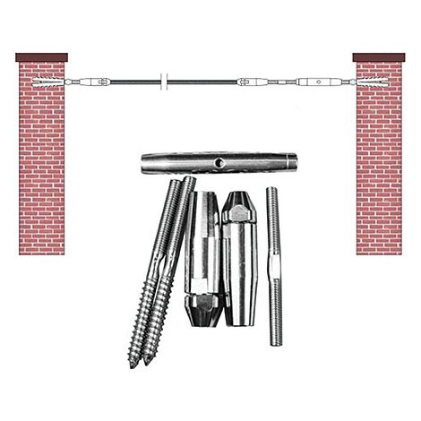Itar – Kit de montage câble droit entre murs – Pour câbles 4 mm – Fixation non traversante pour installation discrète – Compatible briques et bois
