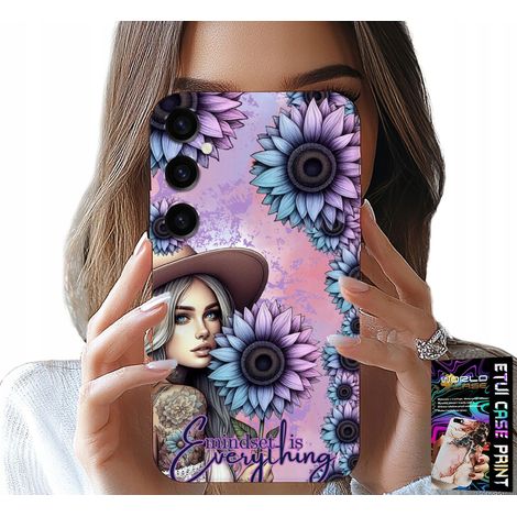 Custodia per Samsung Galaxy M55 5G - donna con girasoli, motivi femminili (1/5)