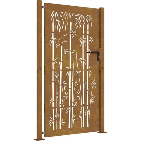 Maison Exclusive - Gartentor 100x200 cm Cortenstahl Bambus-Design