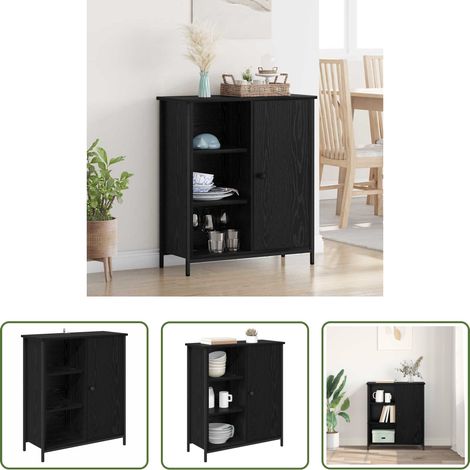 vidaXL Schwarz Eichen-Optik - Sideboard Schwarz Eichen-Optik 70 x 30 x 80 cm Holzwerkstoff (1/5)