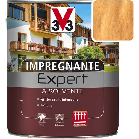 Impregnante Expert Solvente 2,5 Noce Chiaro per Proteggere i Supporti in Legno Esterno