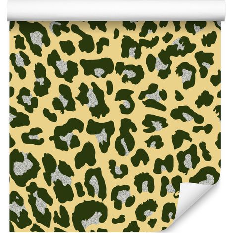 Gelbe Ledertapete in Gelb, Olivgrün und Creme für Wohn- und Schlafzimmer, 50 x 1000 cm (1/5)