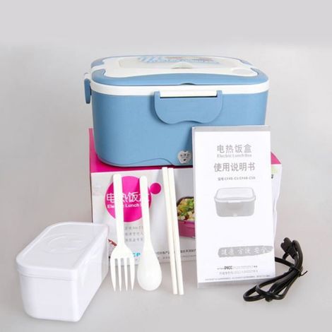 1.5L 24V Boîtes À Lunch Pour Camion En Plein Air Voyager Chauffe-Repas avec Plug Allume-Cigare - Bleu (1/4)