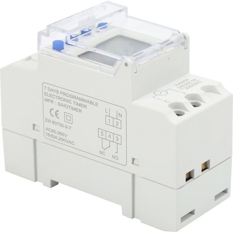 Minuterie analogique-numérique avec grand écran LCD, programmable (1/5)