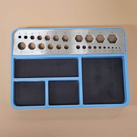 Plateau magnétique pour pièces de réparation RC, organisateur de vis et douilles, durable et spacieux pour écrous ronds et hexagonaux, forets, clous et rondelles, tiroir de boîte à outils (1/2)