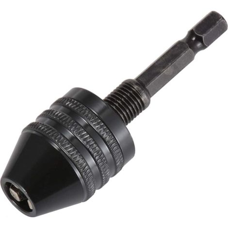 Mandrin de perceuse sans clé à changement rapide, adaptateur convertisseur 6,35 mm, tige hexagonale 0,6–8 mm, plage de serrage adaptateur de perceuse mini mandrin à 3 mâchoires