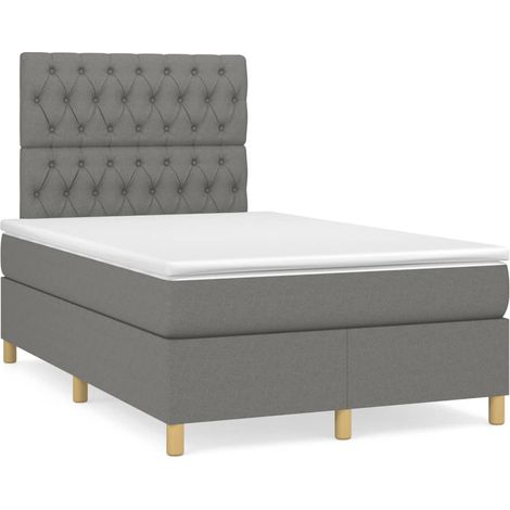 Maison Exclusive - Cama box spring con colchón tela gris oscuro 1 (1/5)