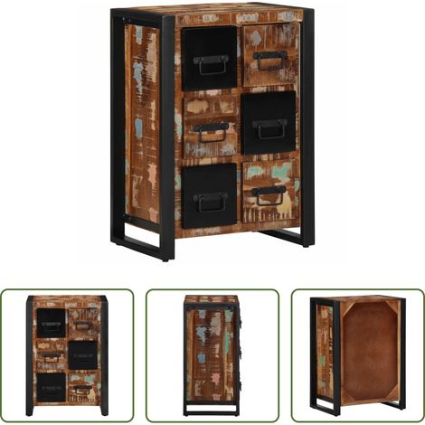 vidaXL Meuble en bois recyclé - Buffet 50x35x70 cm bois massif de récupération (1/5)