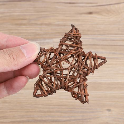Set mit 6 DIY-Sternen aus Naturrattan für Hochzeits-, Party- oder Weihnachtsdekorationen (kaffeefarben) (1/5)