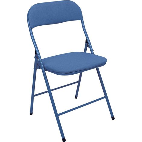Chaise pliante en métal recouverte de tissu Harbour Housewares – Bleue