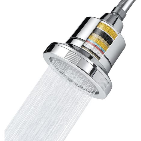 Duschkopf mit 20-Stufen-Filter für hartes Wasser, Hochdruck-Regenbrause, Chrom (1/5)