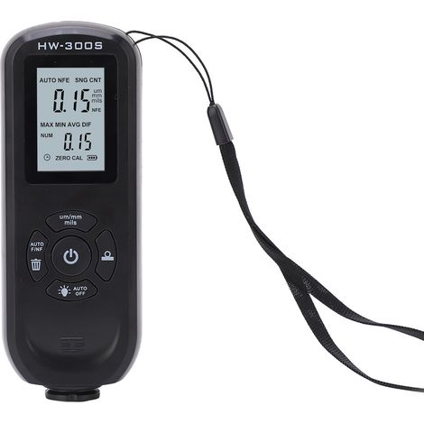 Épaisseurmètre de Peinture HW-300S, Jauge d'Épaisseur de Revêtement Numérique avec Affichage LCD et 3 Unités, pour Machine Noire (1/5)
