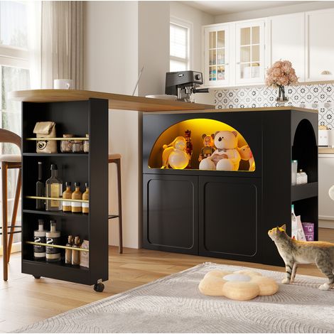 Tavolo bar allungabile con contenitore MDF 135-205 cm OKMYHOME (1/5)