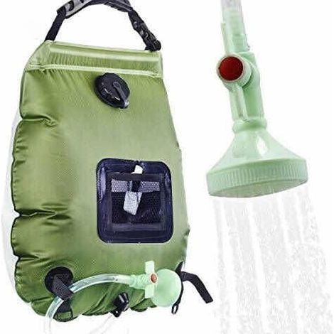 Sac de douche solaire camping avec tuyau amovible pour randonnée et piscine