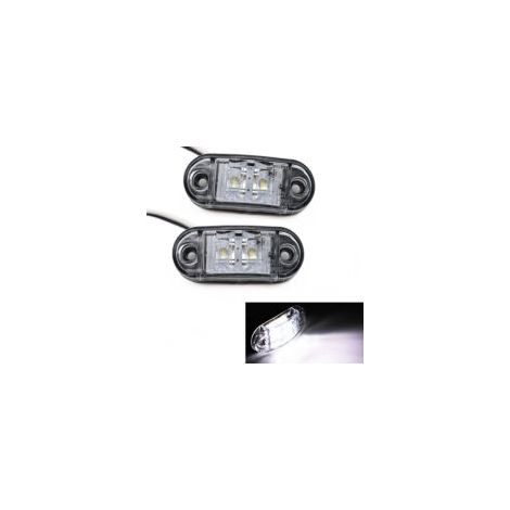 Geeignet für Lntyq 4er-Pack LED-Seitenmarkierungsleuchten, Positionsleuchten und Positionsanzeigen kompatibel mit 12V/24V Universal-Anhängern, Lkw, Transportern, Wohnmobilen und Bussen (weiß) 6,7 x 31