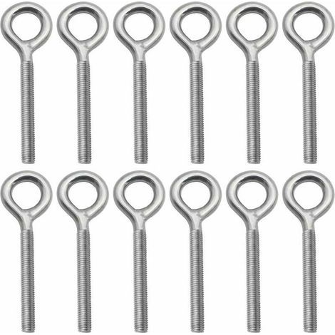 Juego de 12 pernos de ojo de acero inoxidable 304, tornillos de anillo roscados para máquina de columpio exterior - M4 (1/5)